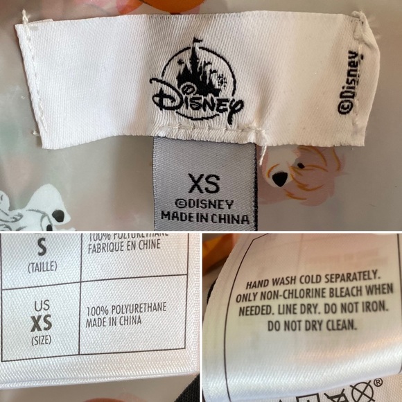 Disney Parks Reigning Cats and Dogs Rain Jacket Coat Clear Hooded Sz XS - Picture 13 of 13